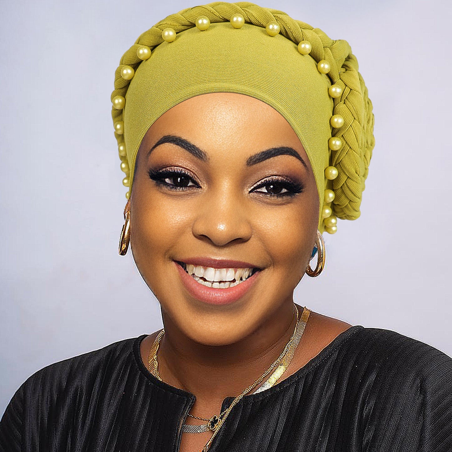 Beaded Floral Cap Pearl Braids