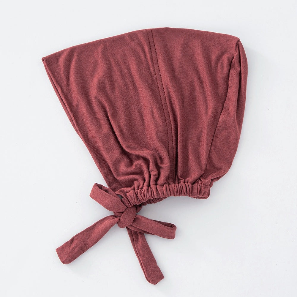 Women's Fashion Solid Color Lace-up Bottoming Hood
