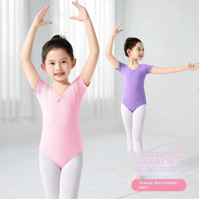 Childrens Dancewear Practice Wear Long-sleeve Ballet Leotards Chinese Dance Graded-exam Leotards