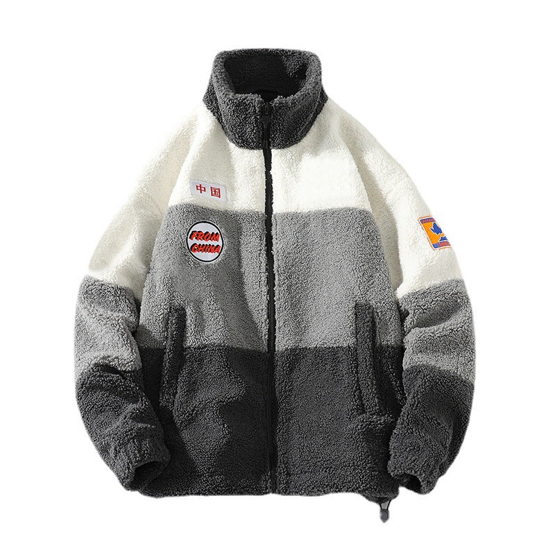 Autumn Loose Casual Patch Decoration Berber Fleece Coat