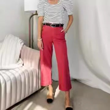 Bootleg Pants Slim Fit Slimming Draping Effect Casual Suit Pants