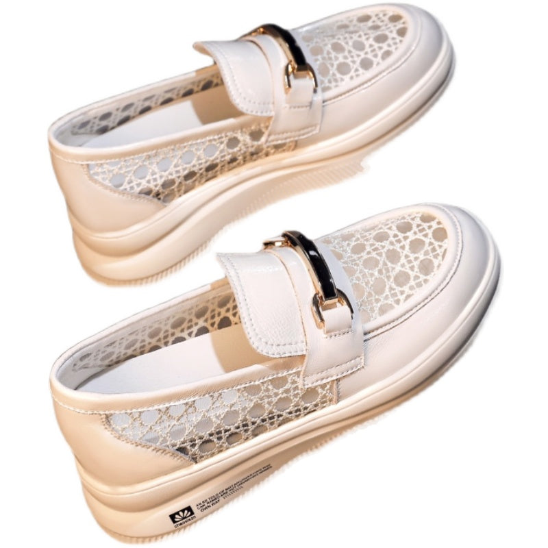 Inner Heightening Single Shoes All-match Net Yarn One Pedal