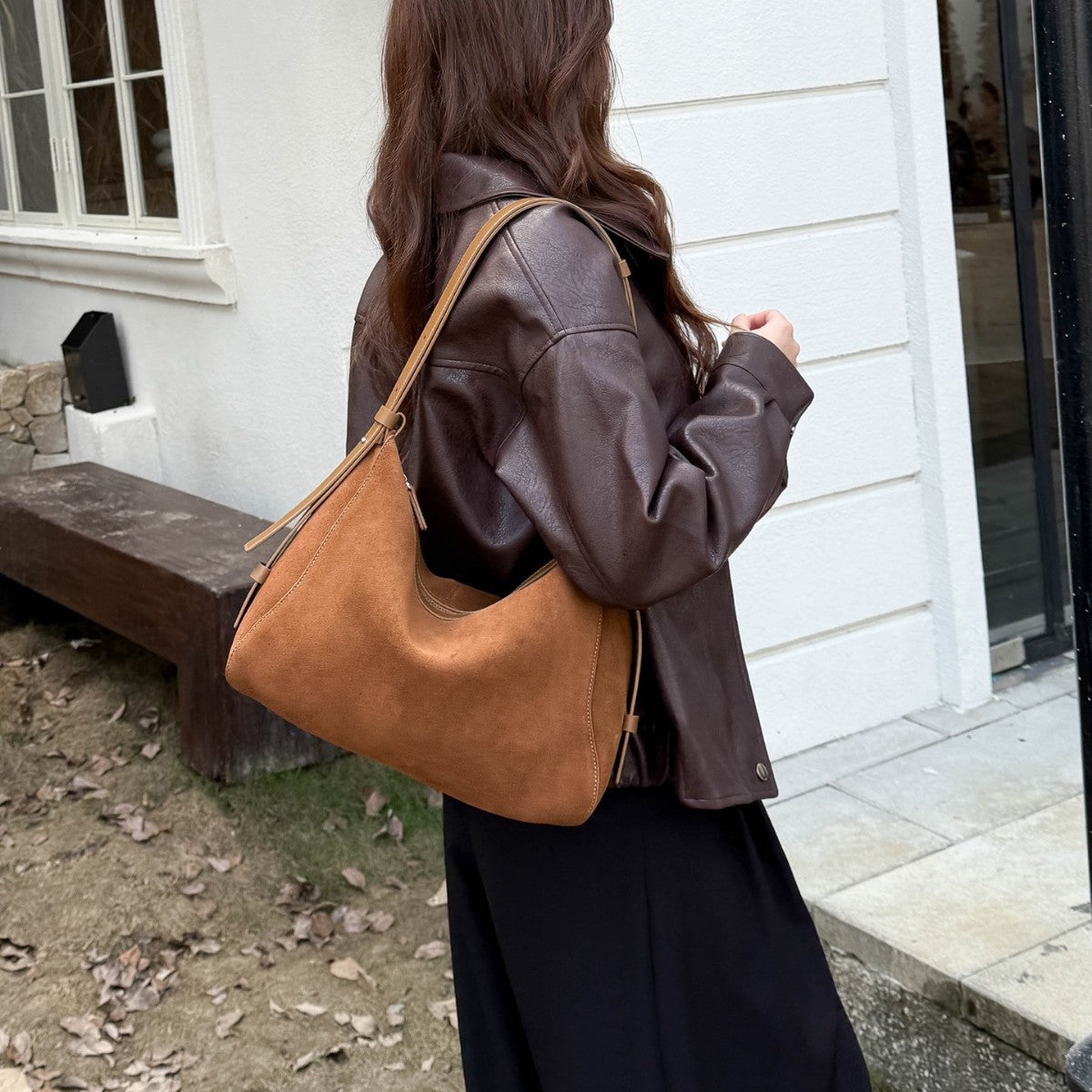 Large-capacity Tote Bag Made From Matte Cowhide