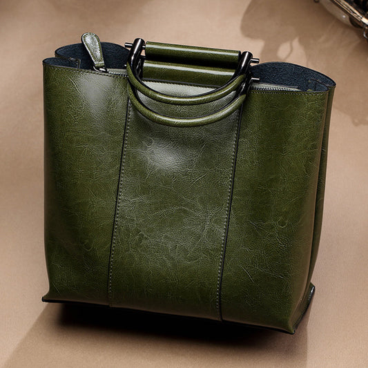Handmade Original Genuine Leather Women's Bag Portable