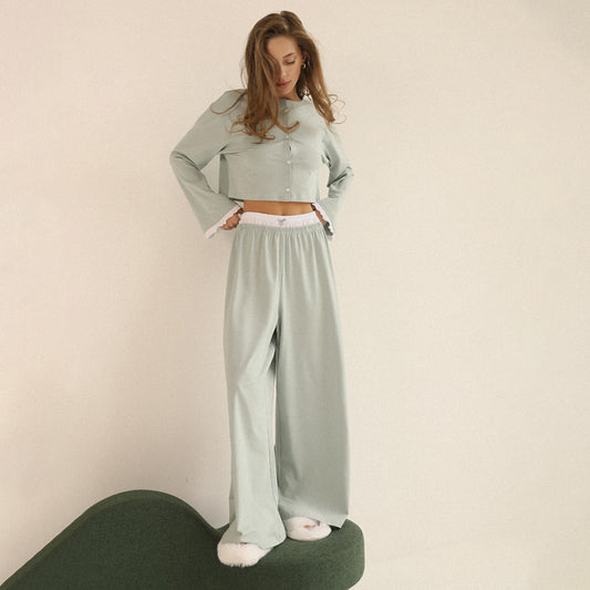Long Sleeve And Pants Pajama Set Loungewear