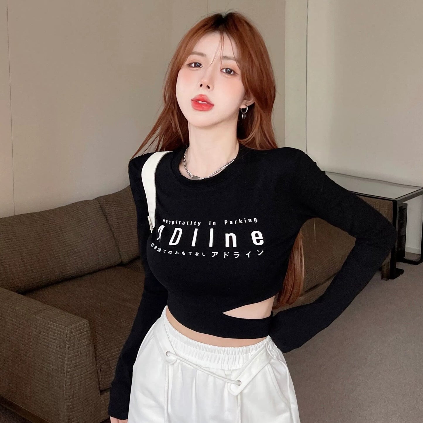 Sexy Alluring Long-sleeve T-shirt For Women With A Designer Edge