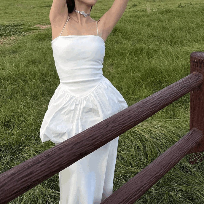 Strap Top Mermaid Gown For Exhibitions Vacation Skirt