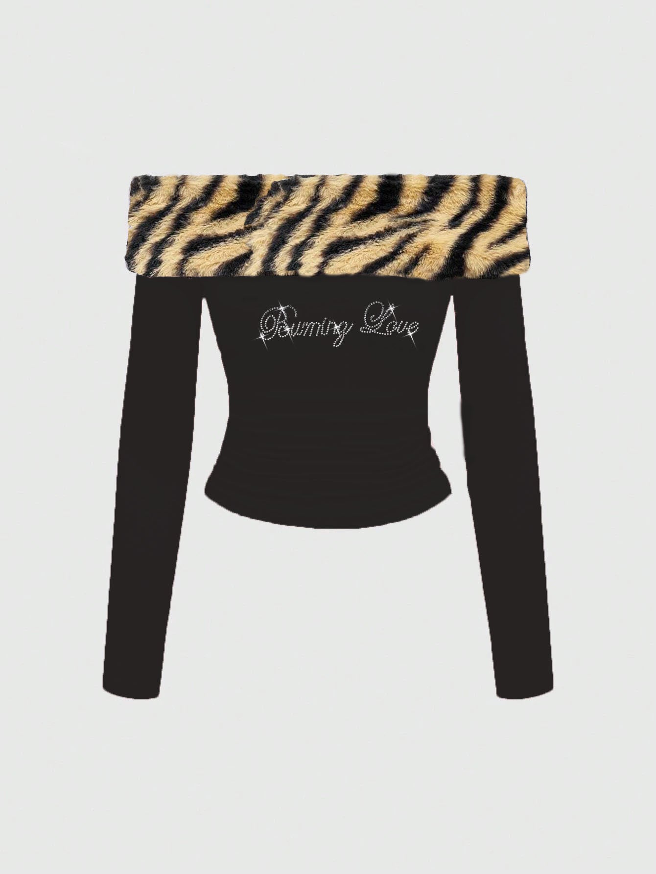 Leopard-print Patchwork Midriff-baring Spicy Girls Tube Top Vest