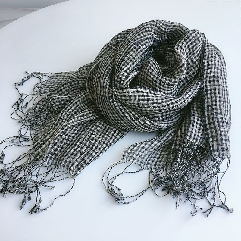 Cotton And Linen Scarf Women's Artistic Shawl Long Four Seasons Warm