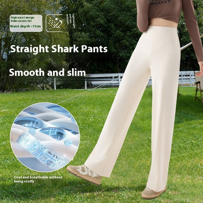 Shark Skin Narrow Version Straight-leg Pants Women