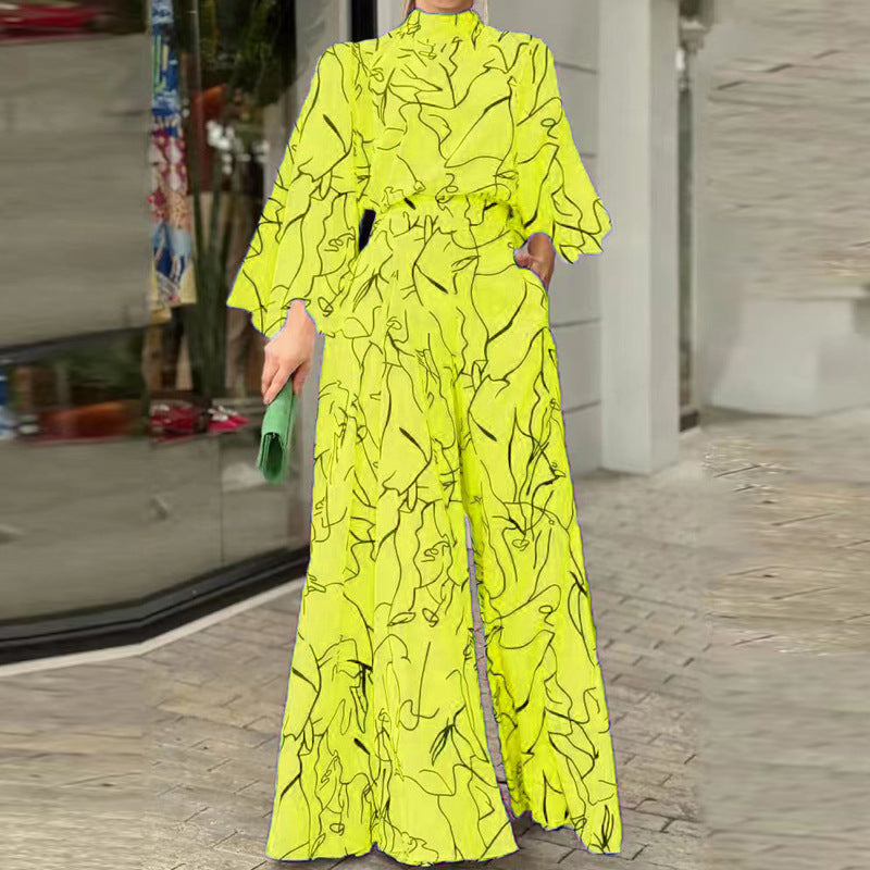 Elegant stribet jumpsuit til kvinder med nyt print
