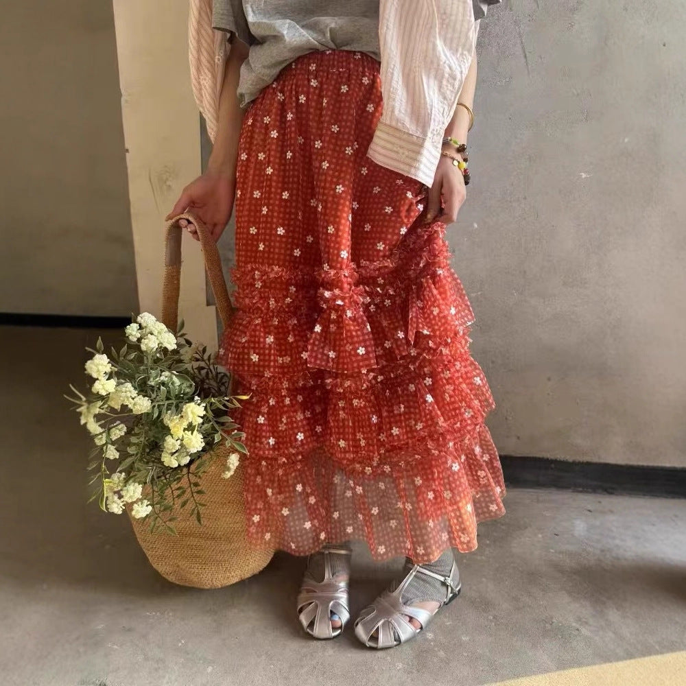 Sweet-style High-waisted Skirt For Dates