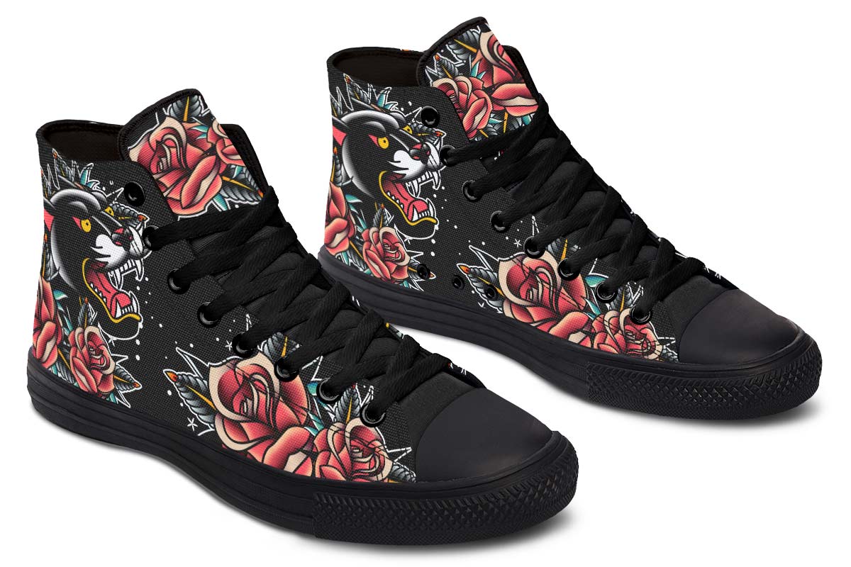 Men's And Women's Fashion Color Printing High-top Canvas Shoes