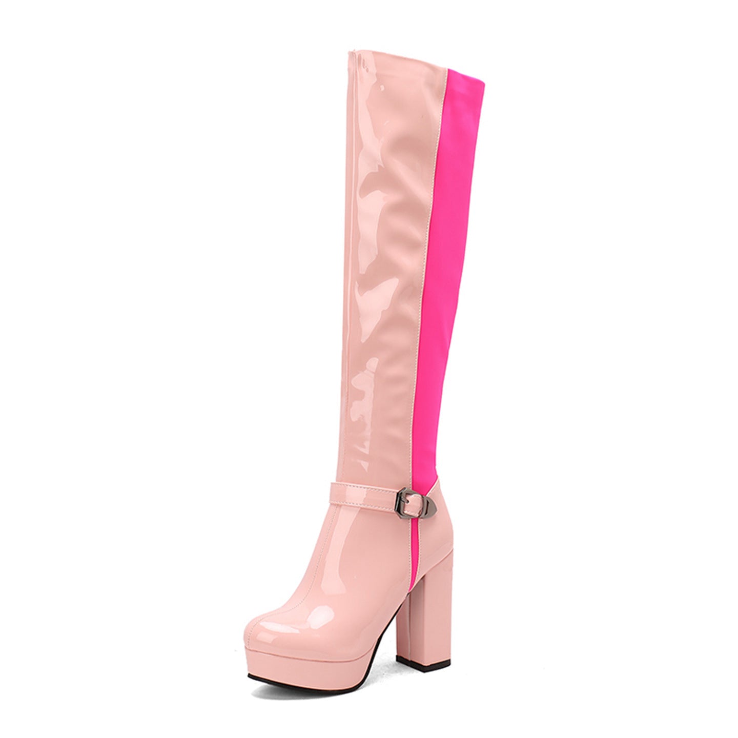 Chunky-heeled, High-shaft Boots With A Thick Sole