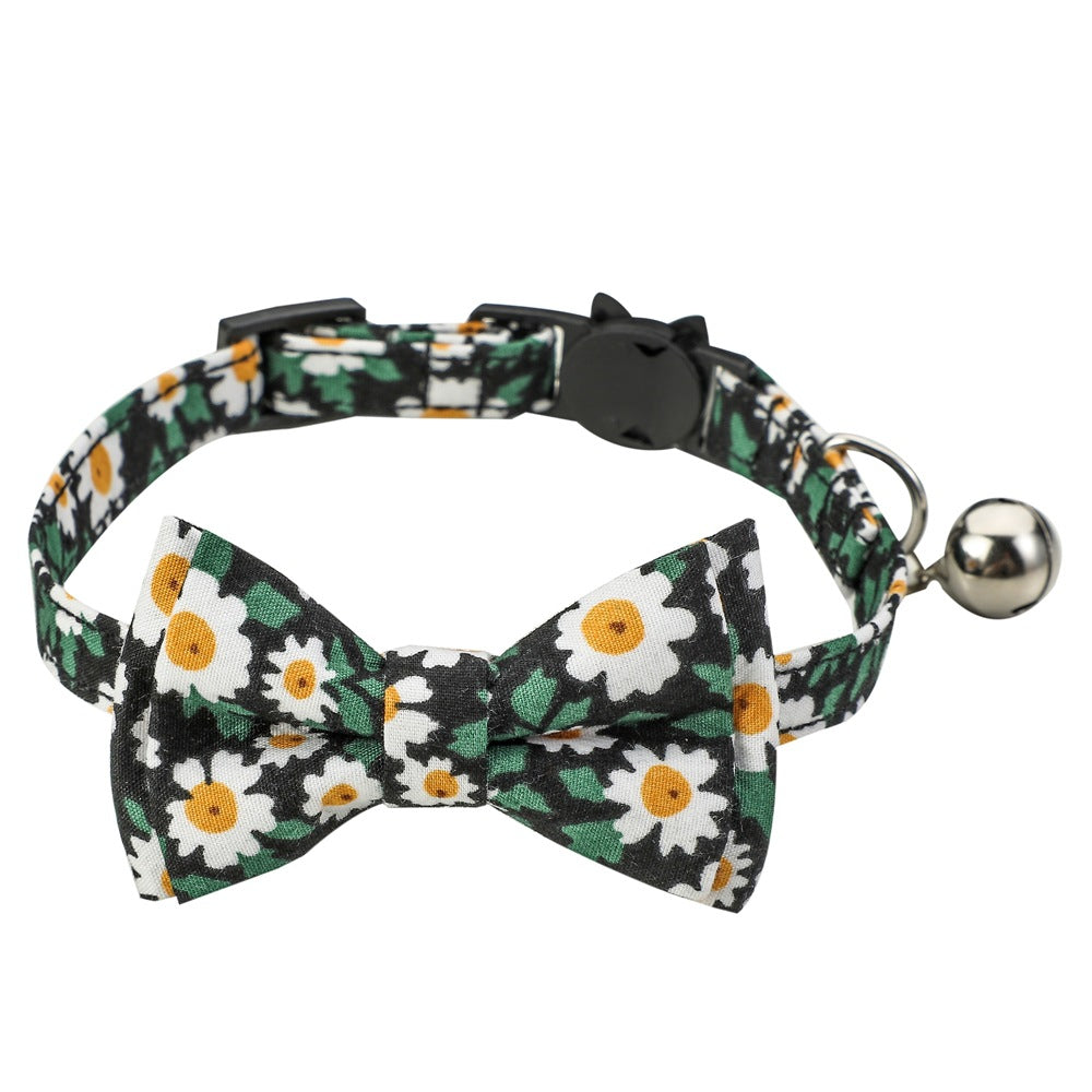 Cotton Small Floral Cat Collar Pet Bow