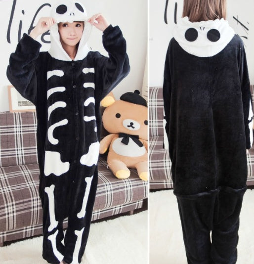 Flannel Cartoon One Piece Animal Pajamas