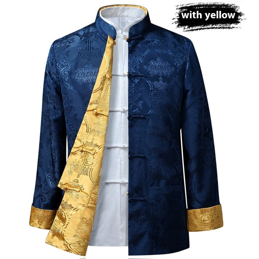 Men's Tang Suit Spring And Autumn Thin Coat Double-sided Wear