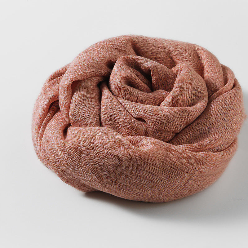 Artistic Sunscreen Solid Color Cotton And Linen Scarf