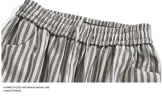 Striped Casual Retro Comfort Straight-leg Pants