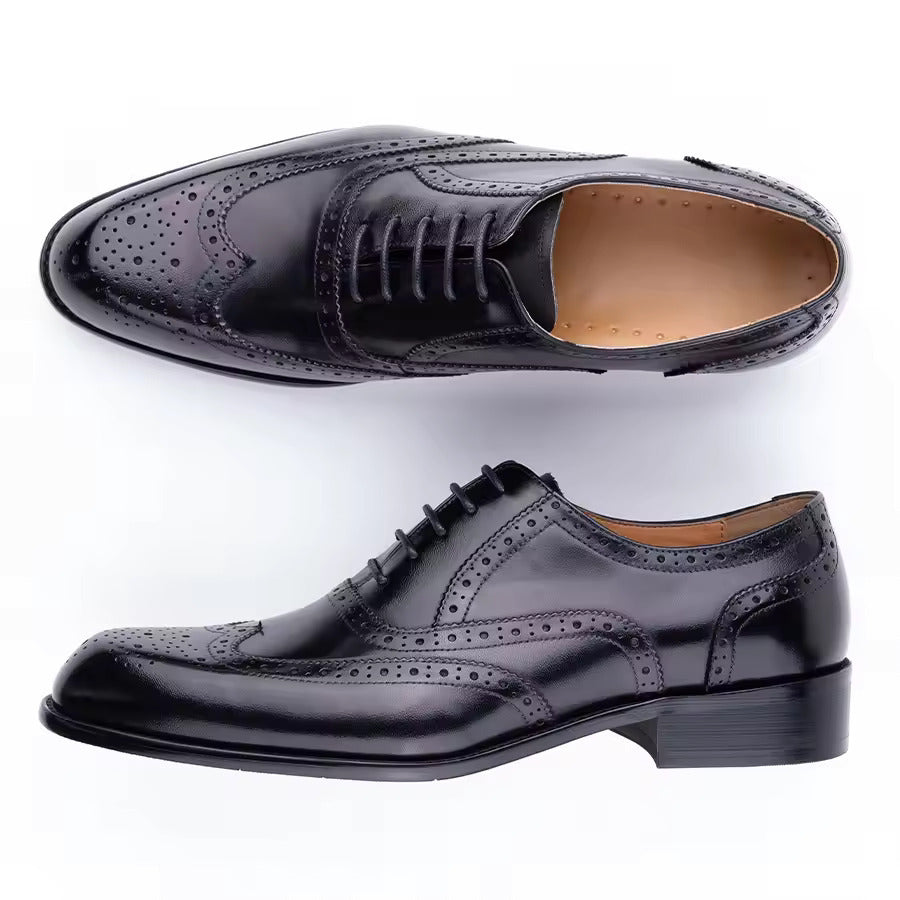 Men's Fashion Oxford Hand Carved Craft Purple Wedding Party Shoes