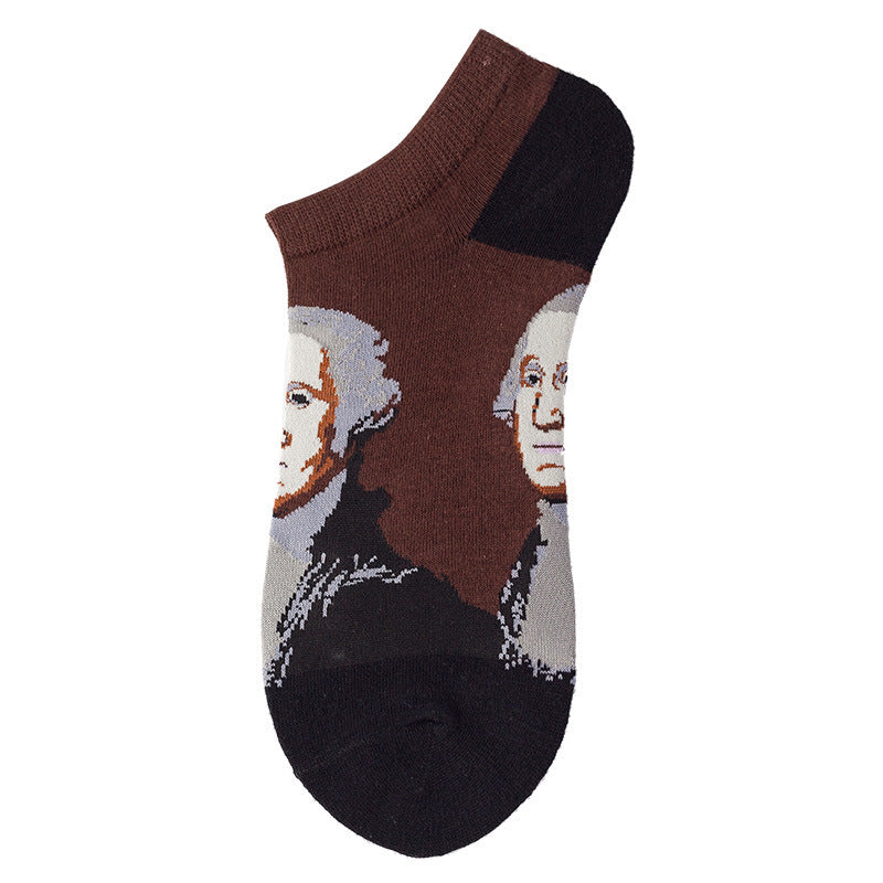 Women's Shallow Mouth Oil Painting Avocado Socks