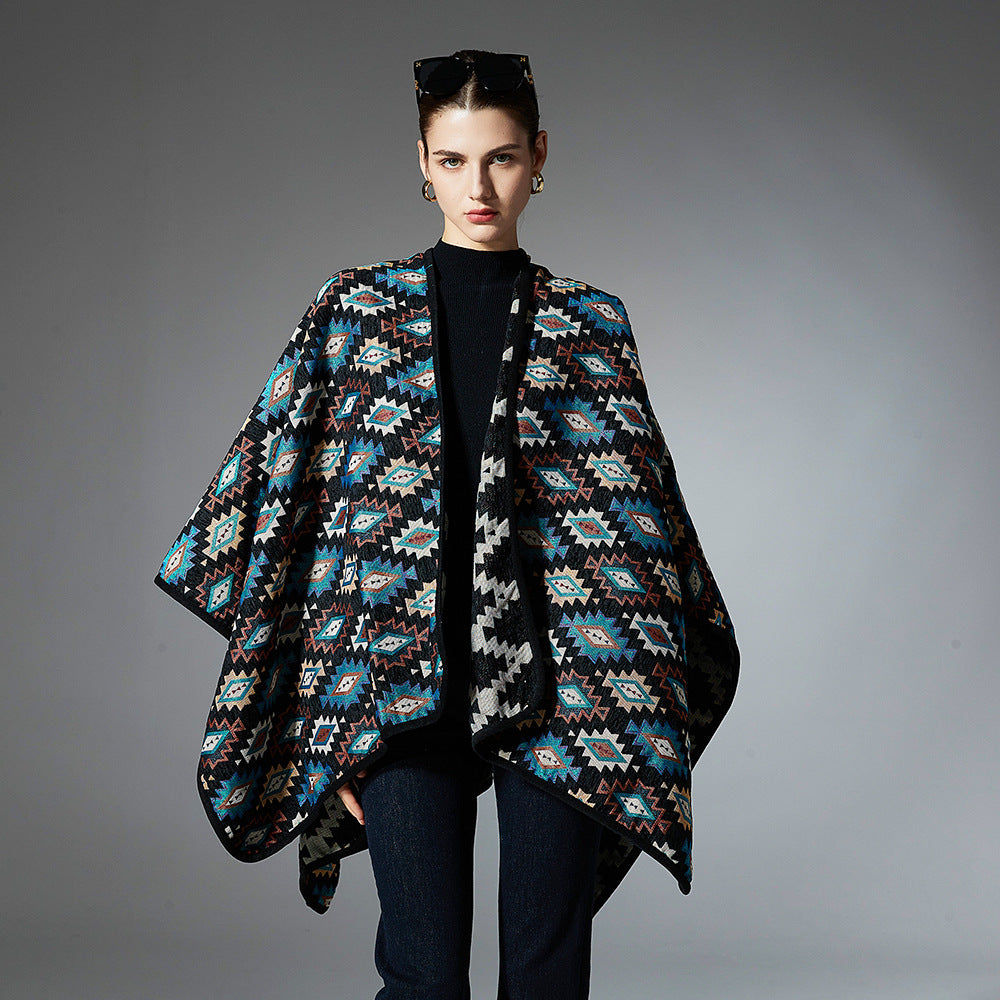 New European And American Spring, Autumn And Winter Ethnic Style Shawl