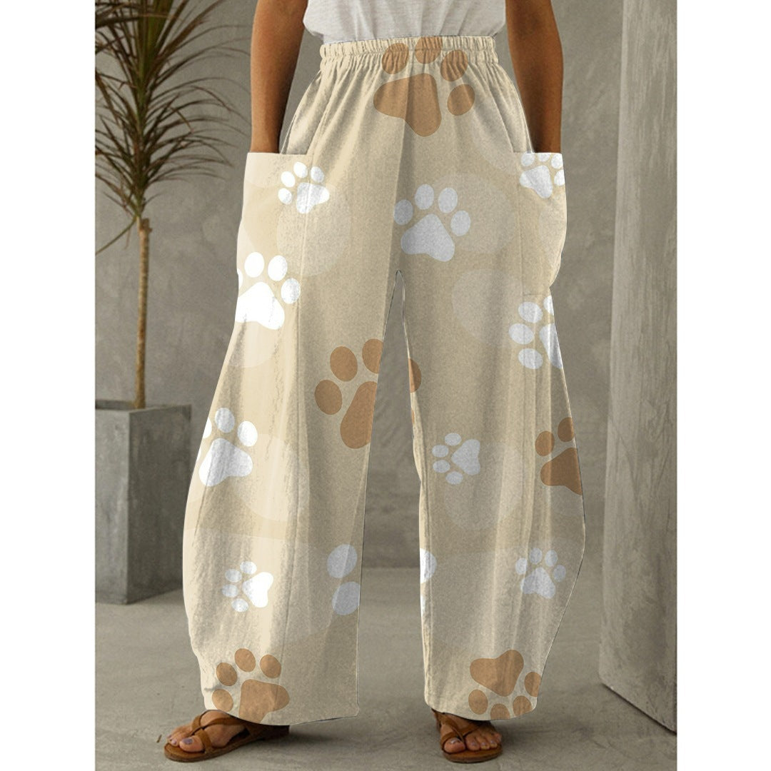 Printed 3D Trendy Irregular Wide-leg Pants