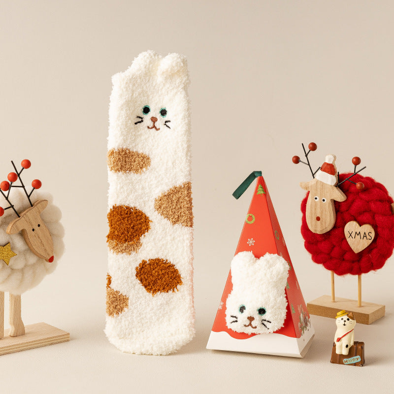 Three-dimensional Cartoon Soft Home Floor Socks In The Tube
