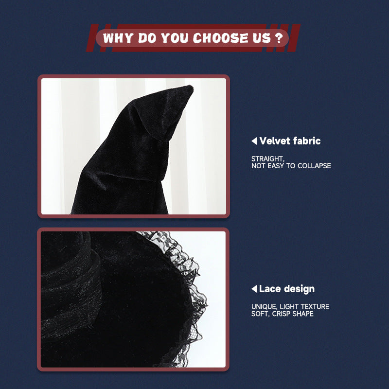 Halloween Barok Heksehat Tilbehør Rekvisitter