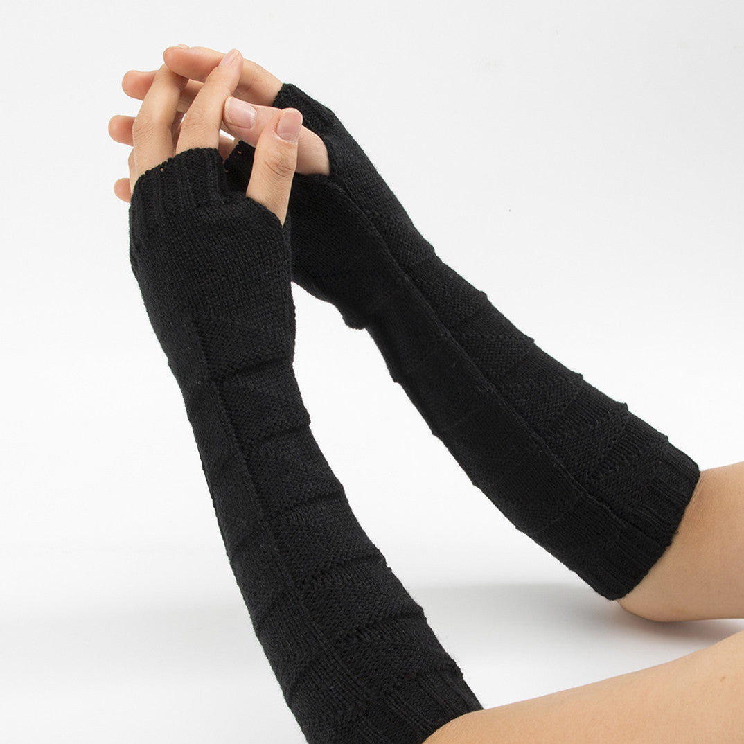Autumn And Winter New Wool Half Finger Gloves