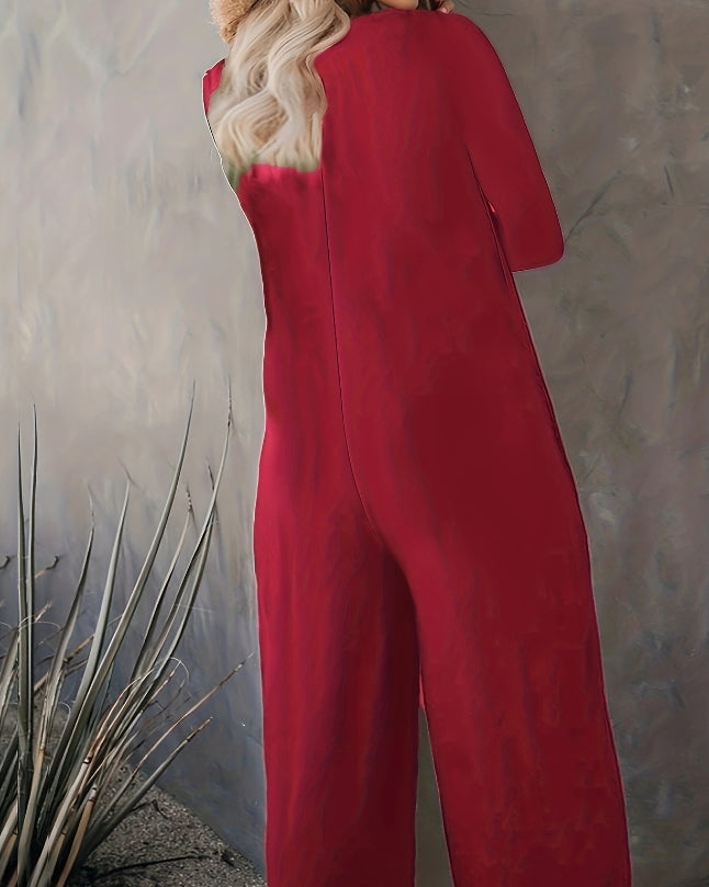 Women's Loose Casual Long Sleeves Jumpsuit