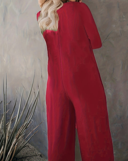 Women's Loose Casual Long Sleeves Jumpsuit