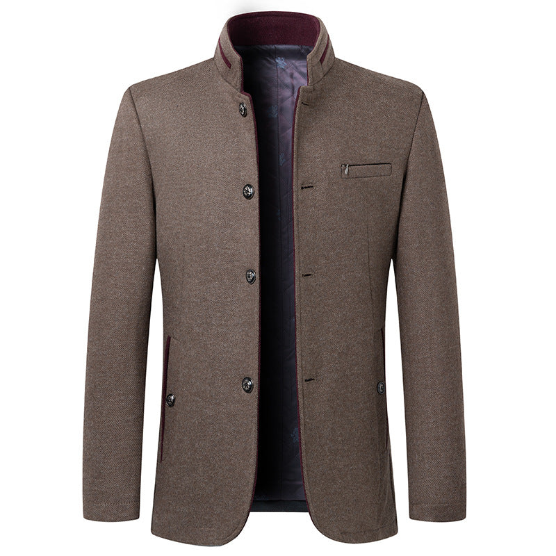Business Stand Collar Woolen Coat