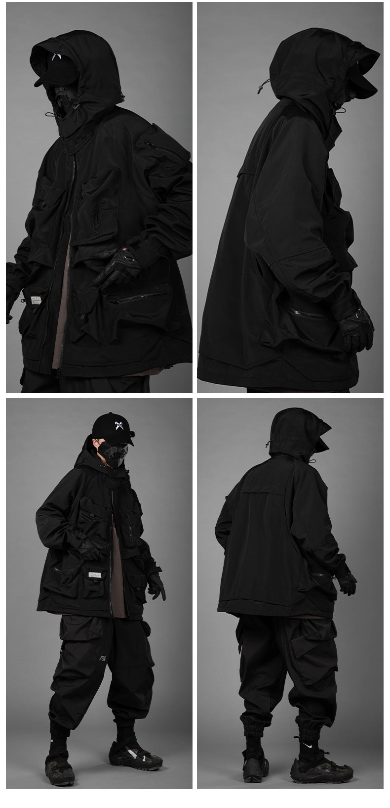 Hooded Work Clothes Three-dimensional Multi-pocket Jacket