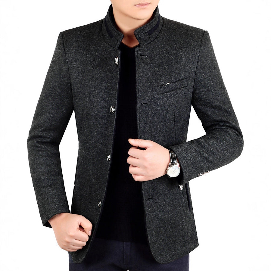 New AutumnWinter Men's Business-Style Fashion Wool Jacket