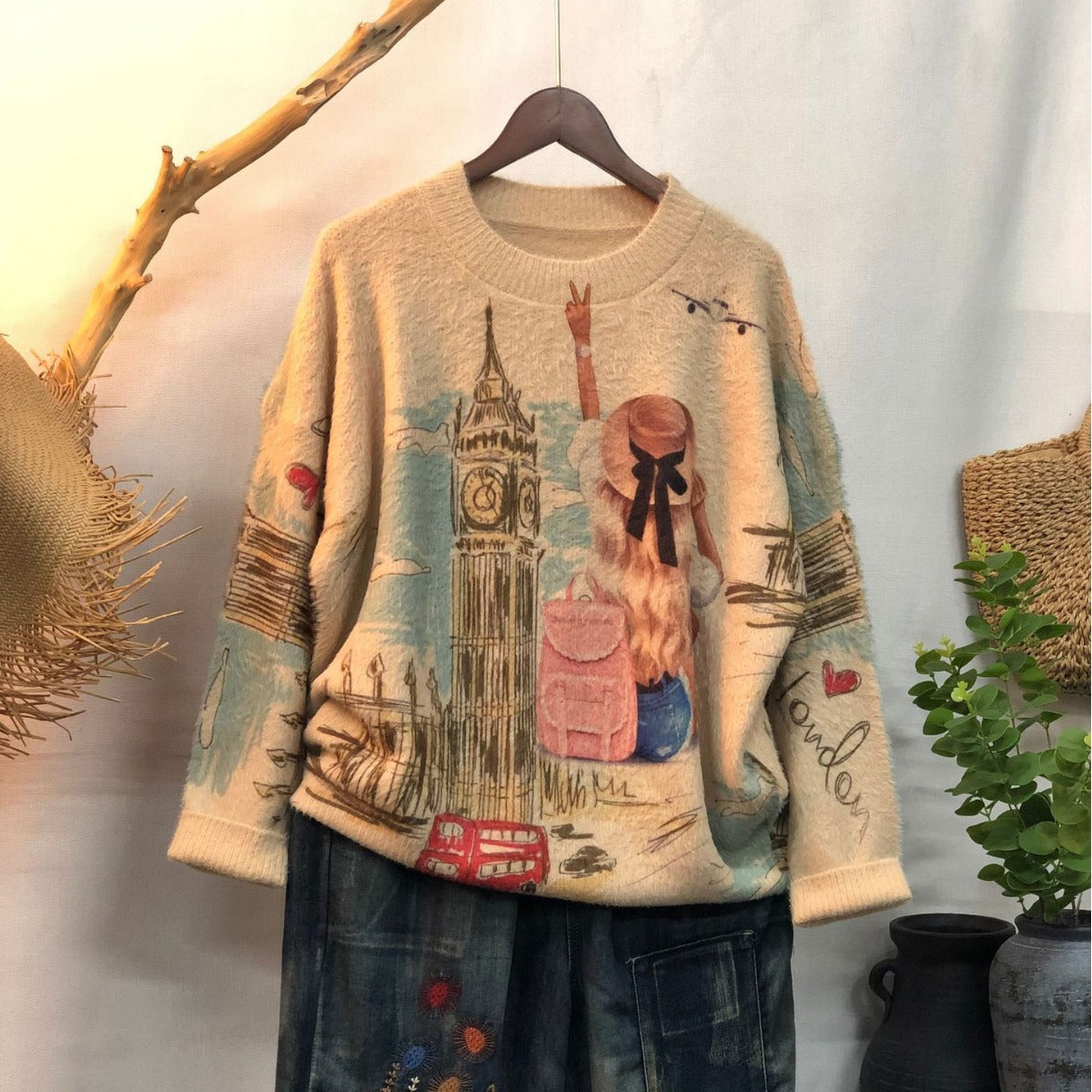 New Women's Loose-fitting Round-neck Sweater For Outerwear