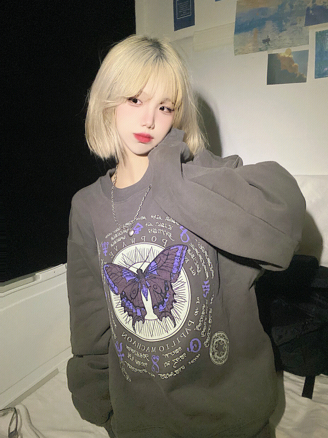 Women's Retro Butterfly Pattern Loose Sweater