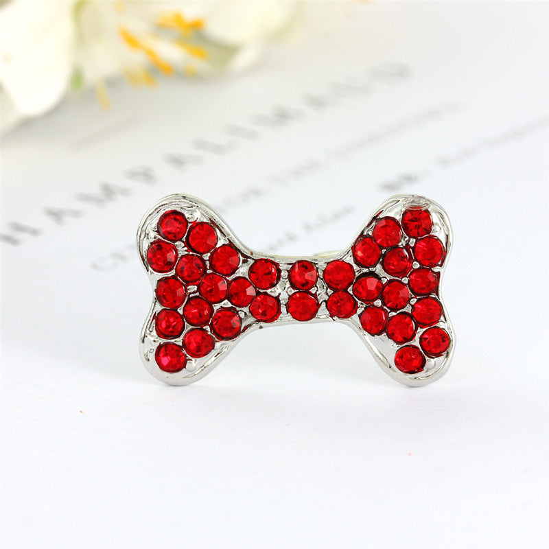 Versatile Rhinestone Dog Bone Hair Clip
