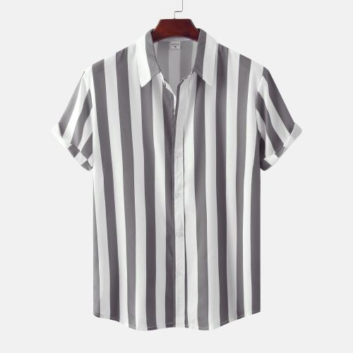 Men's 3D Printed Short Sleeve Turn Loose Shirt