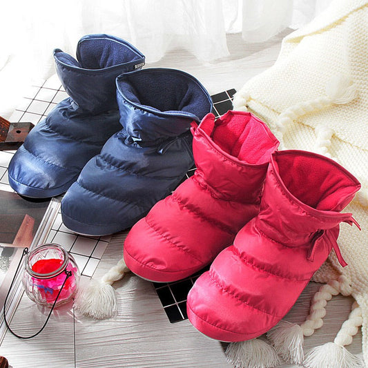 Autumn And Winter Warm Women's Bag With Non-slip Down Cotton Slippers