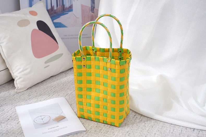 Women's Fashion Diagonal Basket Woven Bag
