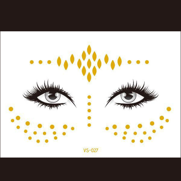 Red Gold Star Pattern Clavicle Tattoo Sticker Long Lasting Waterproof