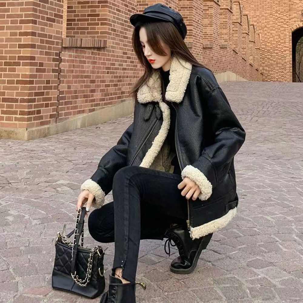Women's Fur All-in-one Lamb Fur Coat