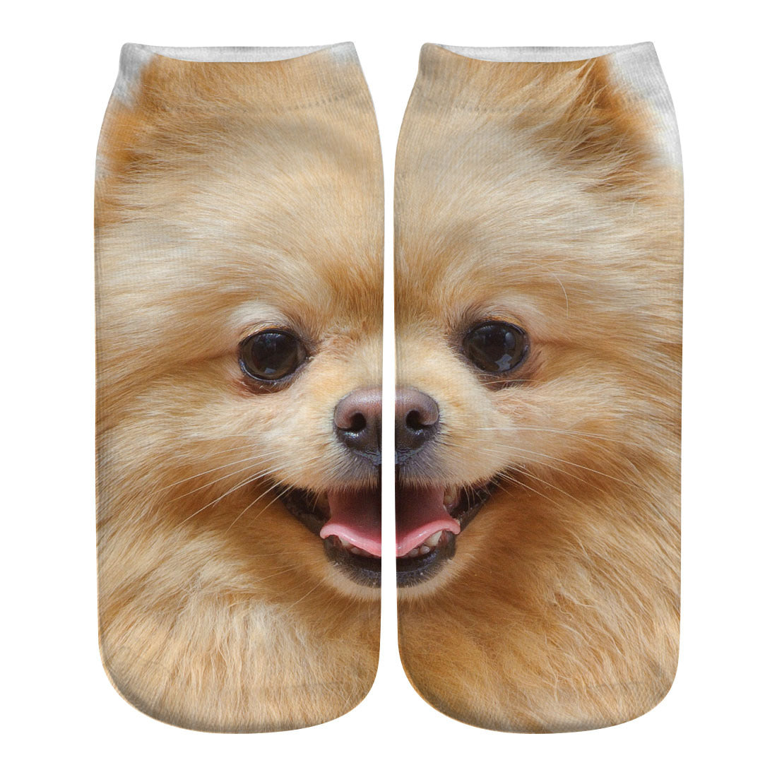 Big Face Cat 3D Printing Socks Short Tube Women's Boat