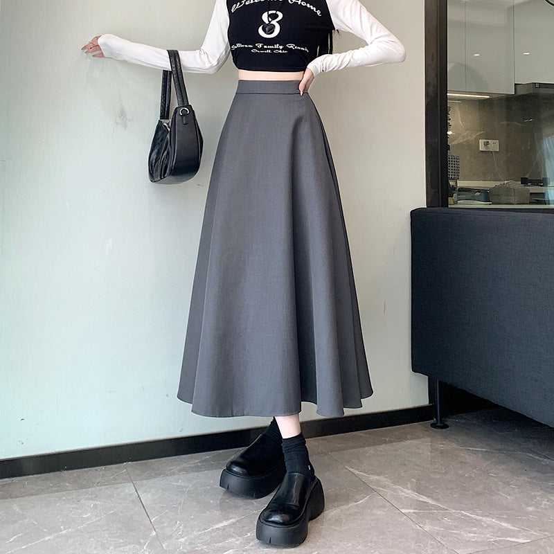 Women's Skirt Drooping Slimming Midi A- Line Skirt