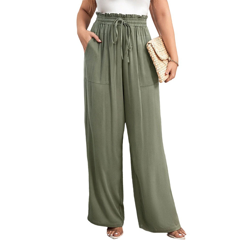 Waist-cinching Drawstring Elastic Waist With A Draped Feel, Comfortable And Slimming, Versatile Casual Wide-leg Pants For Women