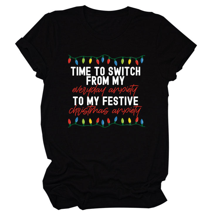 Pattern Printing Casual Short-sleeved T-shirt Women's Tops