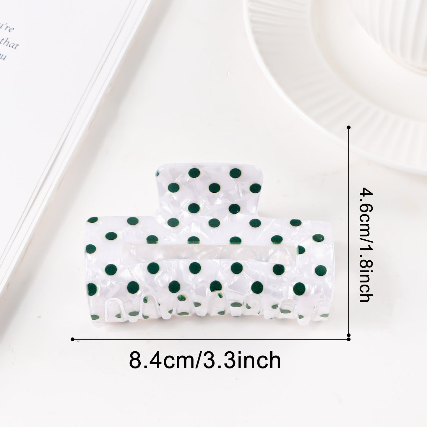 Square Polka Dot Style Elegant Updo Shark Clip