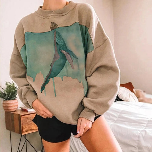 New Whale Series Fleece Warm Sweater
