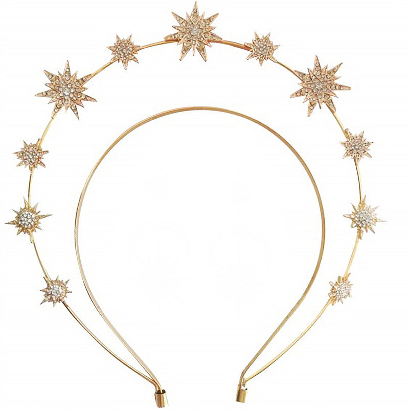 Double Layer Hexagram Headband Diamond Bride